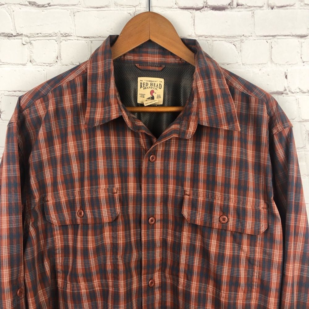 RedHead Red Plaid Button Up Men's Sz XL